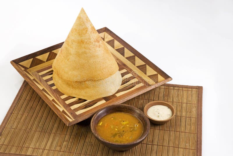 Sambar Dosa con chutney fotografia stock Sambar Dosa con chutney fotografia stock