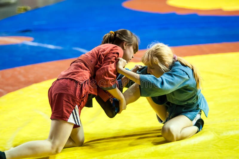 Sambo or Self-defense without weapons. Competitions girls