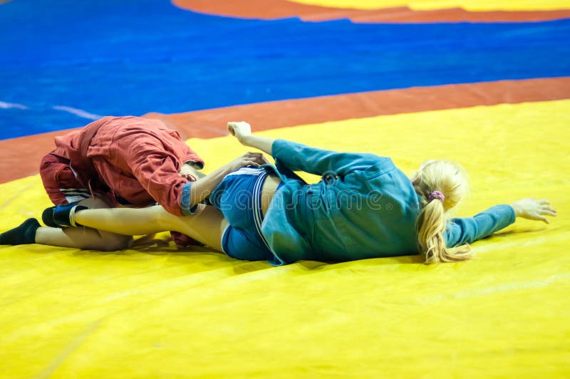 Sambo or Self-defense without weapons. Competitions girls