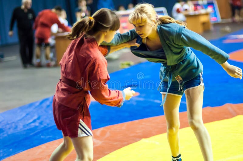 Sambo or Self-defense without weapons. Competitions girls