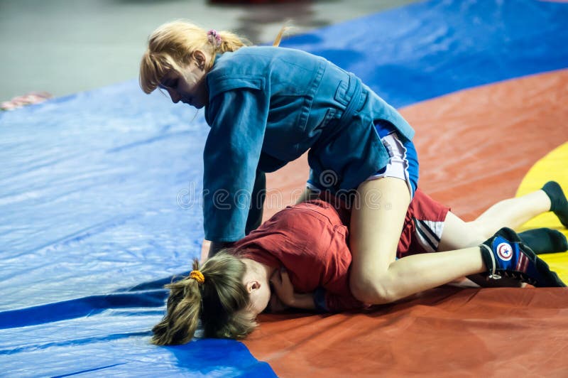 Sambo or Self-defense without weapons. Competitions girls