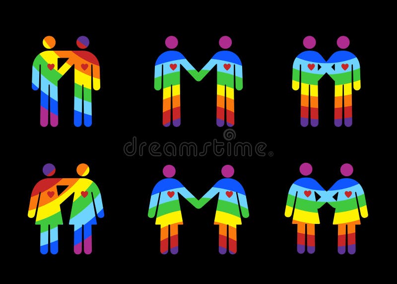 Same Sex Couples Pictograms Stock Vector Illustration Of Feminine People 17142274