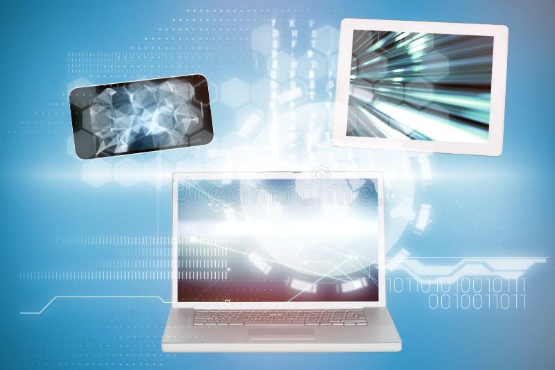 Samengesteld beeld van bol door binaire codage op blauwe achtergrond vector illustratie