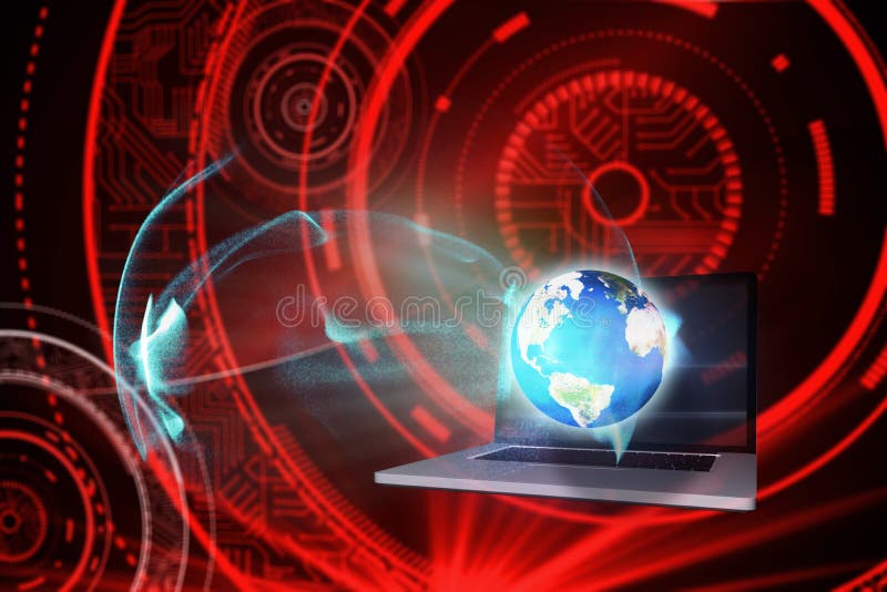 Samengesteld beeld van globale technologieachtergrond royalty-vrije illustratie