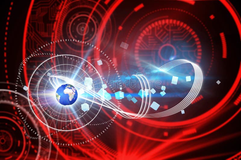 Samengesteld beeld van globale technologieachtergrond stock illustratie