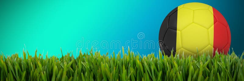 Samengesteld beeld van voetbal in de kleuren van Duitsland stock illustratie Samengesteld beeld van voetbal in de kleuren van Duitsland stock illustratie