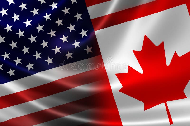 Samengevoegde Vlag van Canada en de V.S.