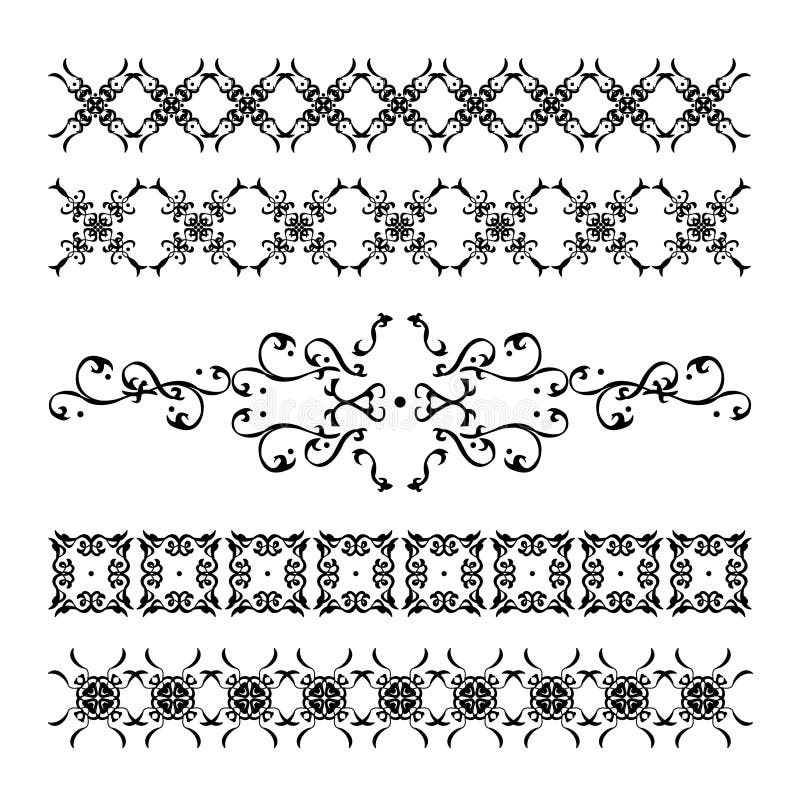 Samling av eleganta och för tappning Calligraphic garneringar vektor illustrationer Samling av eleganta och för tappning Calligraphic garneringar vektor illustrationer