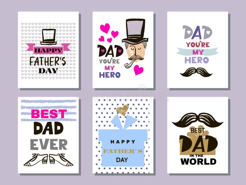 Samling cards4 för dag för fader` s royaltyfri illustrationer Samling cards4 för dag för fader` s royaltyfri illustrationer