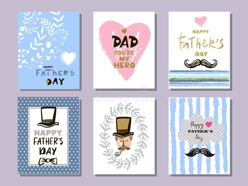 Samling cards1 för dag för fader` s royaltyfri illustrationer Samling cards1 för dag för fader` s royaltyfri illustrationer