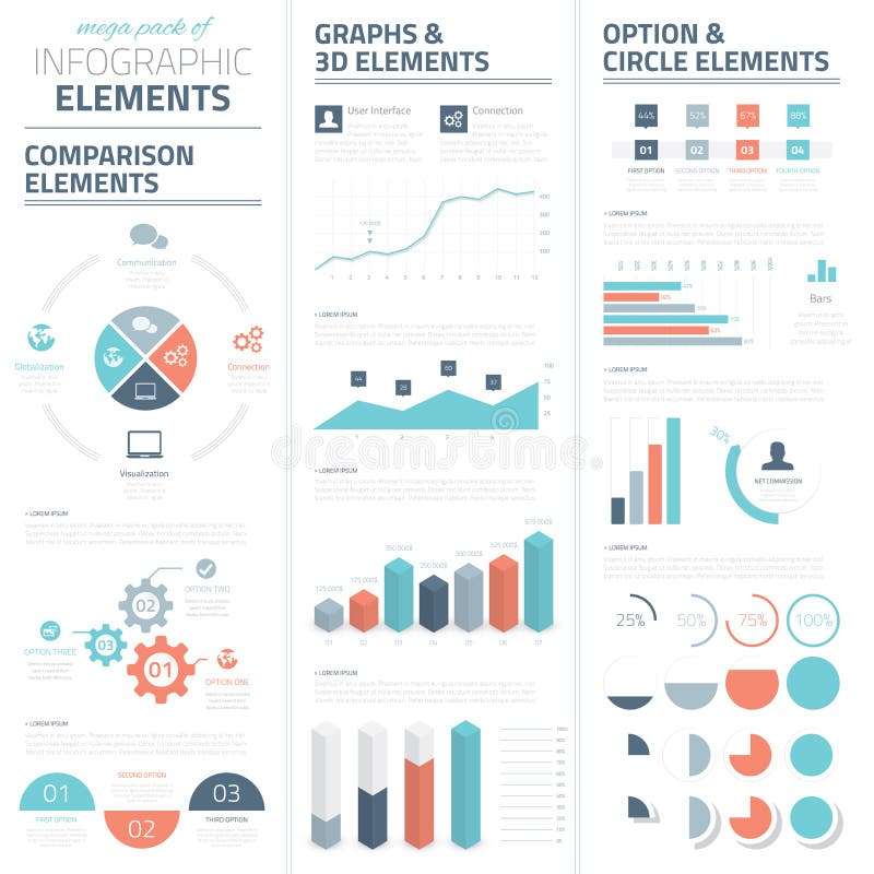 Samling för beståndsdelar för Infographic affärsvektor vektor illustrationer Samling för beståndsdelar för Infographic affärsvektor vektor illustrationer