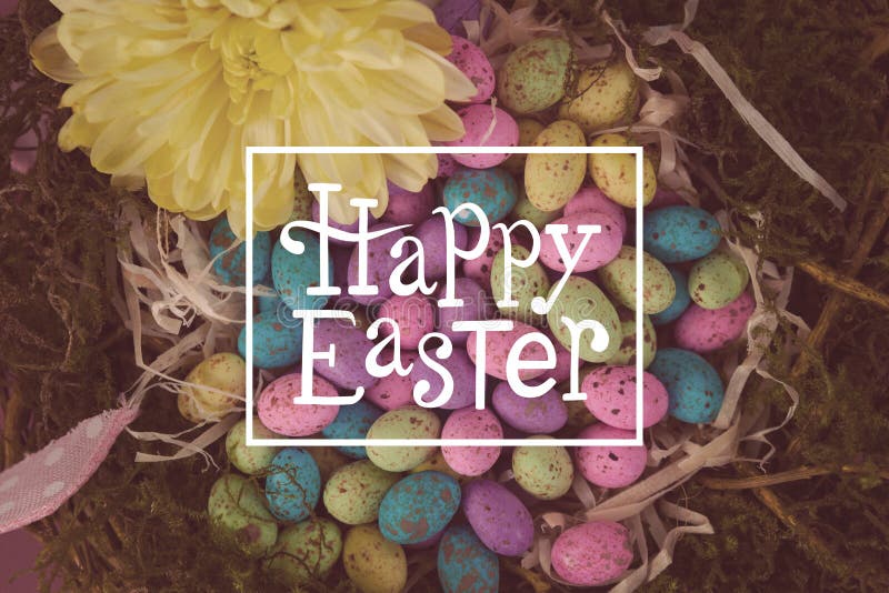 Sammansatt bild av lyckliga easter royaltyfri foto Sammansatt bild av lyckliga easter royaltyfri foto