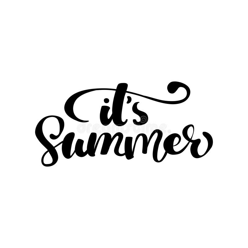 Sammansättning för bokstäver för vektorillustrationborste av sommarsemestern som isoleras på vit bakgrund stock illustrationer Sammansättning för bokstäver för vektorillustrationborste av sommarsemestern som isoleras på vit bakgrund stock illustrationer