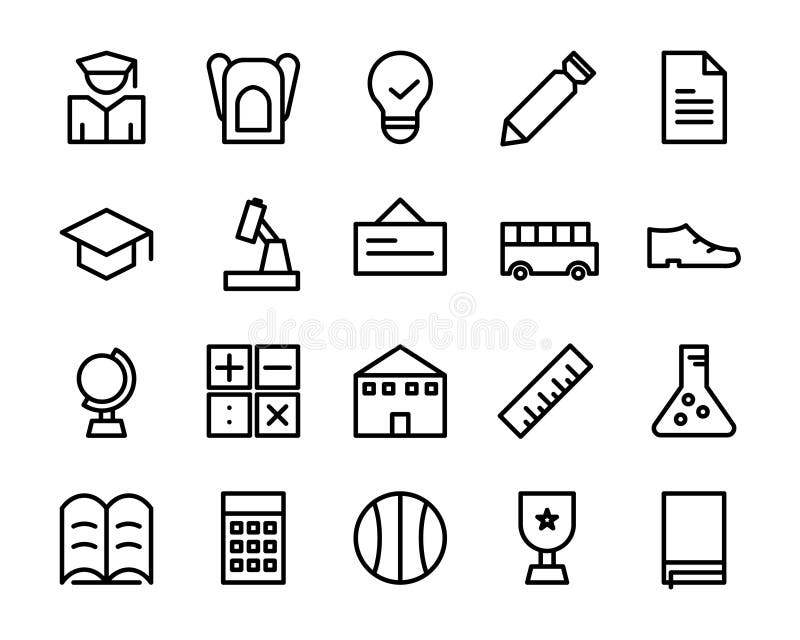 Sammlung des Schulikonensatzes schließen Sie Illustrator der Datei ENV 8 mit ein vektor abbildung Sammlung des Schulikonensatzes schließen Sie Illustrator der Datei ENV 8 mit ein vektor abbildung