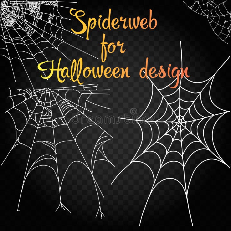 Sammlung des Spinnennetzes, lokalisiert auf schwarzem, transparentem Hintergrund Spiderweb für Halloween-Design Spinnennetzelemen vektor abbildung Sammlung des Spinnennetzes, lokalisiert auf schwarzem, transparentem Hintergrund Spiderweb für Halloween-Design Spinnennetzelemen vektor abbildung