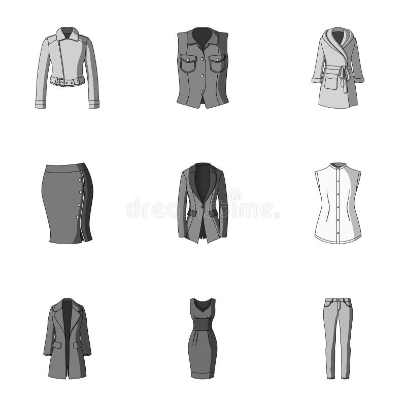 Sammlung Ikonen der Kleidungs der Frauen Verschiedenes Frauen ` s kleidet für Arbeit und geht, Sport Frauenkleidungsikone im Satz stock abbildung Sammlung Ikonen der Kleidungs der Frauen Verschiedenes Frauen ` s kleidet für Arbeit und geht, Sport Frauenkleidungsikone im Satz stock abbildung