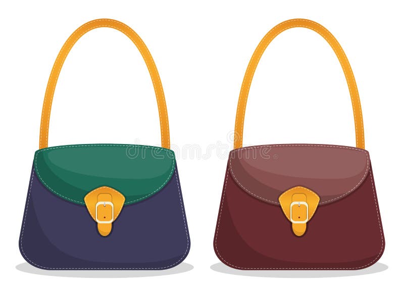 Sammlung stilvolle bunte Lederhandtaschen mit dem weißen Nähen Taschen der modernen Frauen s lokalisiert auf weißem Hintergrund V vektor abbildung Sammlung stilvolle bunte Lederhandtaschen mit dem weißen Nähen Taschen der modernen Frauen s lokalisiert auf weißem Hintergrund V vektor abbildung