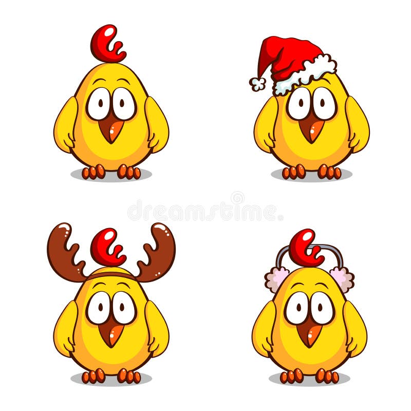 Sammlungs-lustige Weihnachtsküken lizenzfreie abbildung Sammlungs-lustige Weihnachtsküken lizenzfreie abbildung