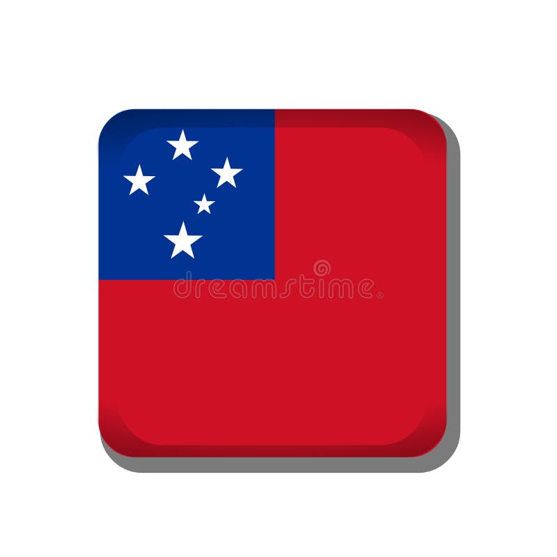 Samoa flag button icon isolated on white background royalty free illustration.