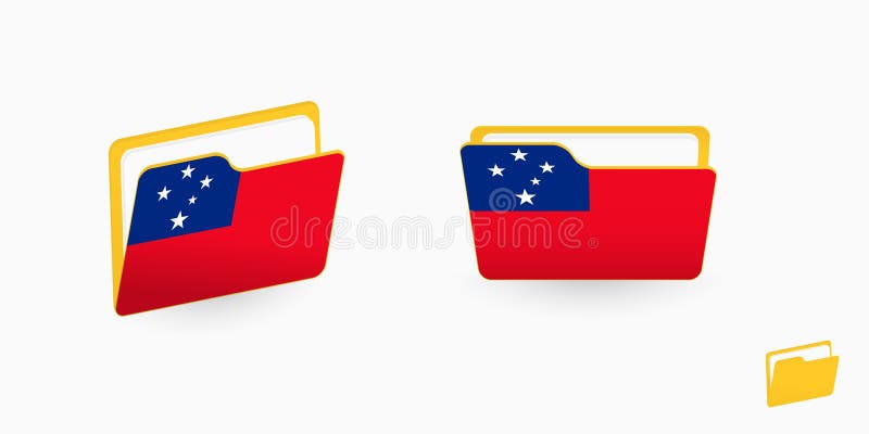 Samoa flag on two type of folder icon royalty free illustration