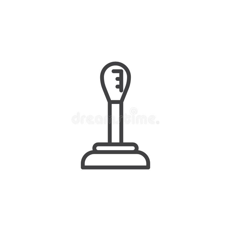 Samochodowa przekaz linii ikona liniowy stylu znak dla mobilnego pojęcia i sieć projekta Samochodowa kija przesunięcia konturu wektoru ikona Symbol, logo ilustracja Piksel perfect wektorowe grafika
