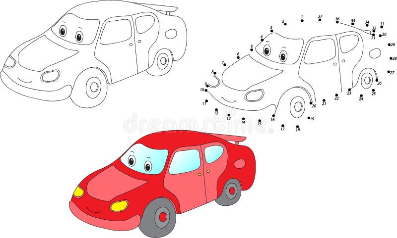 samochodowego kreskówki wzoru bezszwowy wektor również zwrócić corel ilustracji wektora Barwić kropkować grę f i kropka