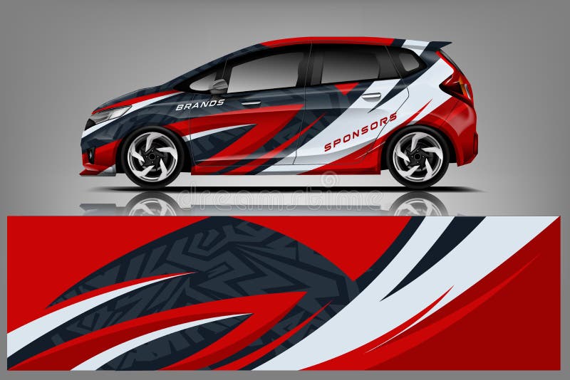 Samochodowy decal opakunku projekta wektor Graficznego abstrakcjonistycznego lampasa t? a zestawu bie? ni projekty dla pojazdu, sam ilustracja wektor