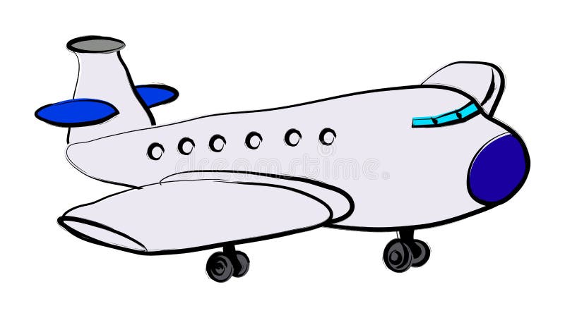 Plane illustration over a white background. Plane illustration over a white background