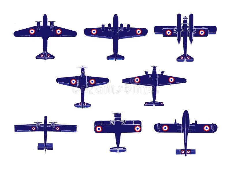 Vector illustration of the airplane silhouettes of wwii. Vector illustration of the airplane silhouettes of wwii.