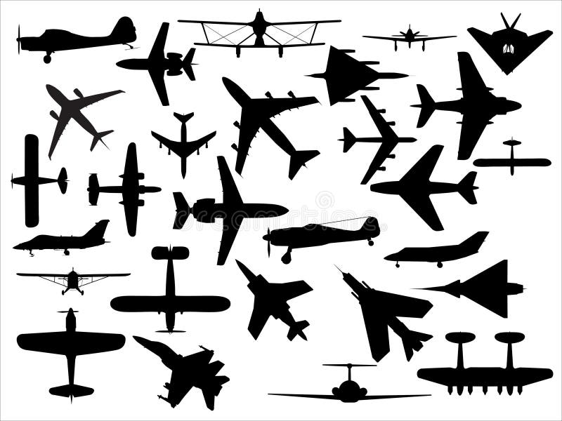 Vector pack of various civil and military airplanes. Vector pack of various civil and military airplanes