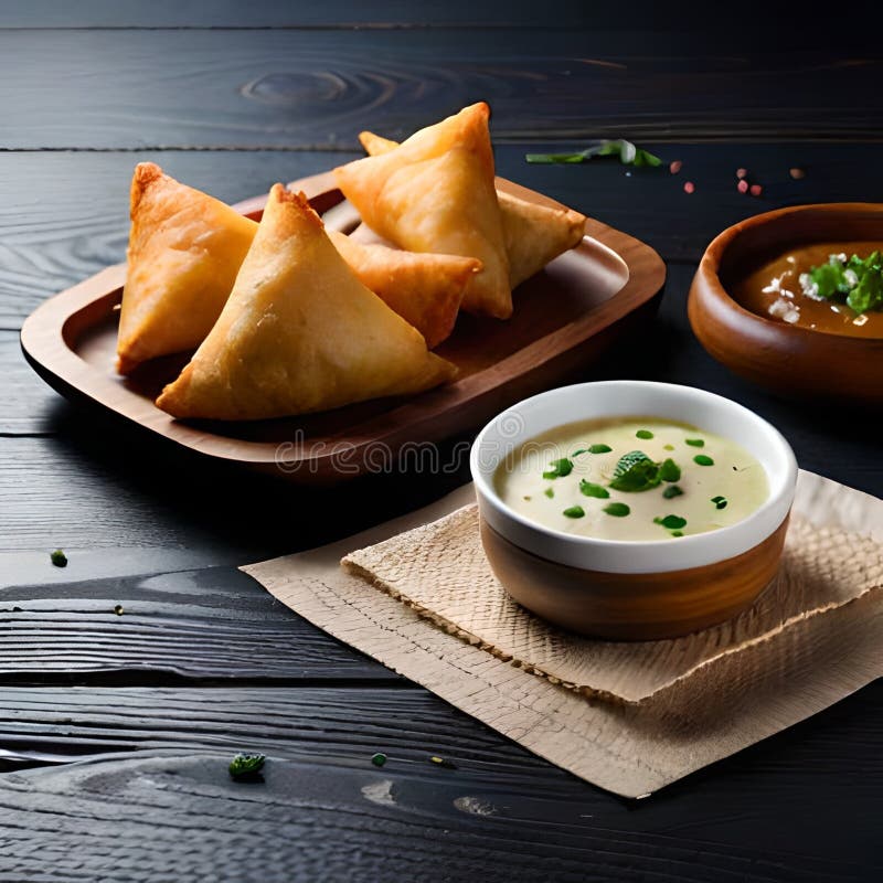 Samosa Popular Indian Snack. Stock Illustration - Illustration of