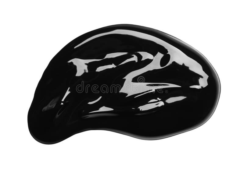 Black Glossy Paint Spilled on White Background Stock Photo Image of