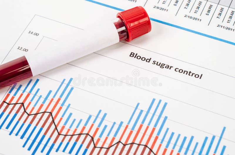 Sample Blood for Screening Diabetic Test in Blood Tube. Stock Photo