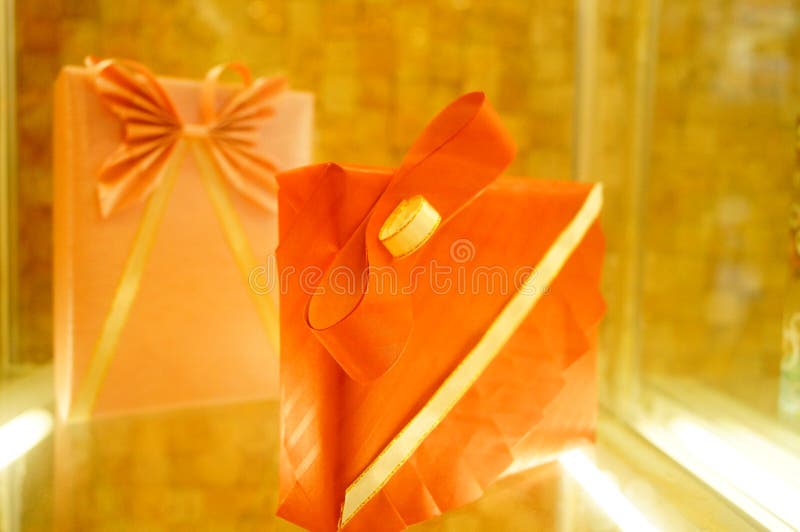 A Sample Display of Gift Boxes in a Shop Window Stock Photo Image of business, gifts 136853398