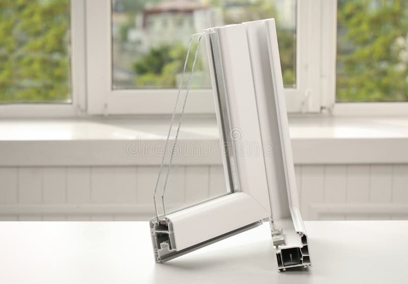 Sample of modern window profile royalty free stock photo