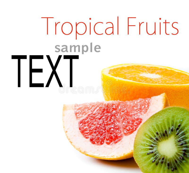 Sample text with tropical fruits