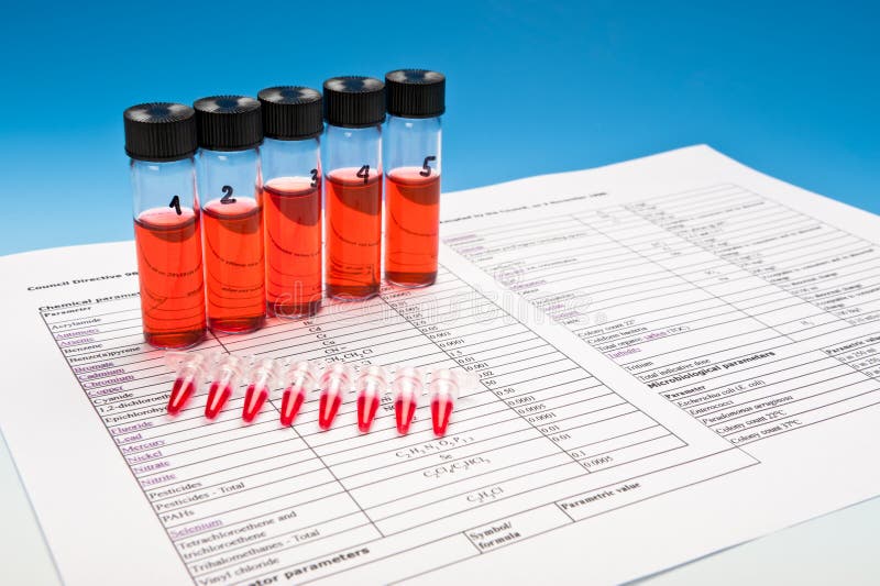 Biological or chemical compounds to test stock photography