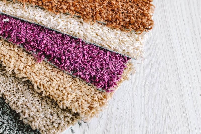 Samples of Carpet with a Long Pile in a Bundle. Stock Image Image of background, textile