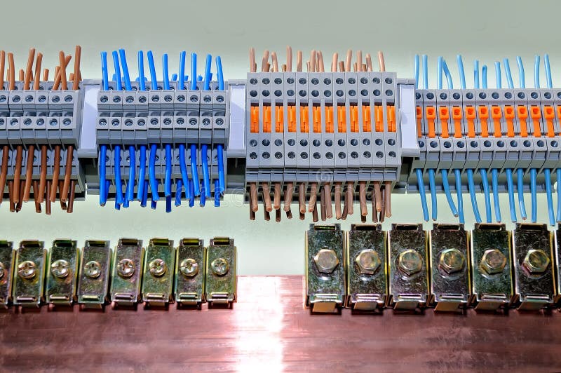 Samples of different types of electrical connectors stock photography