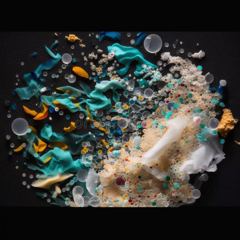 Samples of Microplastics from Human Waste in the World`s Oceans Stock