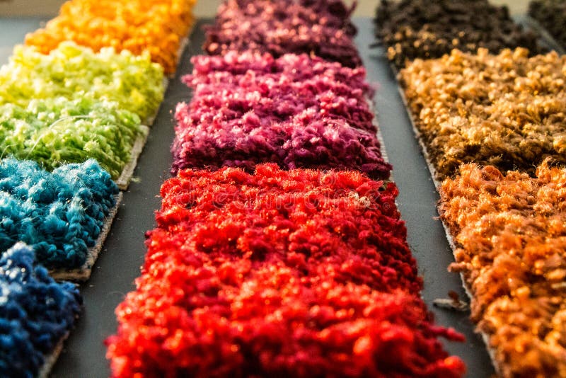 Samples Of A Multi-colored Carpet Stock Image - Image of ...