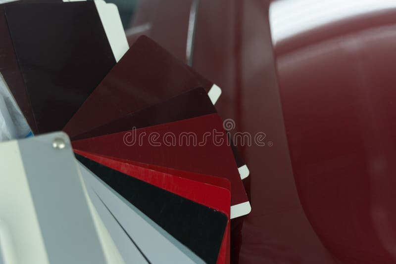Samples with Options for Colors and Shades of Car Paint. Stock Image