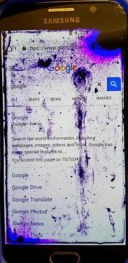 Cracked or bleeding screen on Galaxy phone or tablet