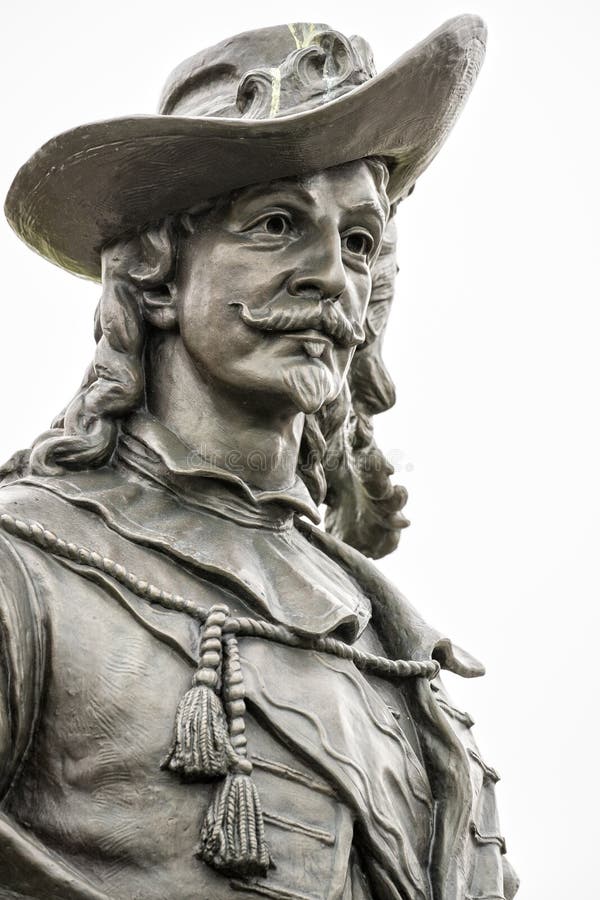 Standbeeld van Samuel de Champlain, frontaal portret stock afbeeldingen