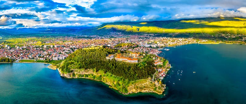Samuels fästning och Plaosnik på Ohrid i norr Makedonien
