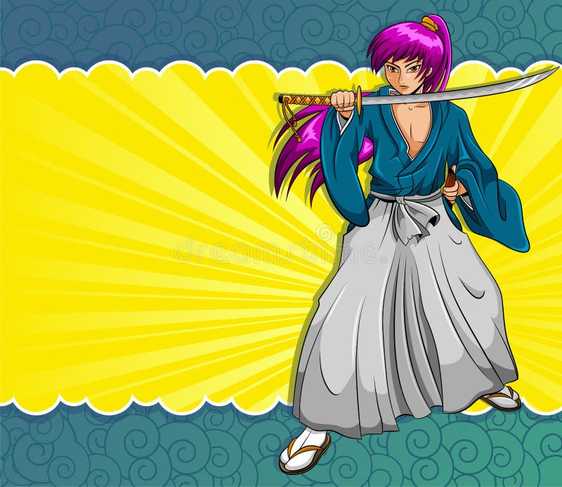 Samurai de Manga ilustração stock Samurai de Manga ilustração stock