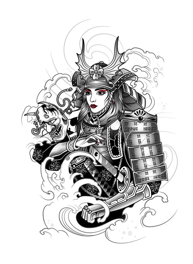 Oni Tattoo Female Samurai