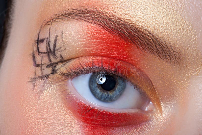 Samurai makeup. stock photo. Image of eyes, chinese, eyelashes 59609354