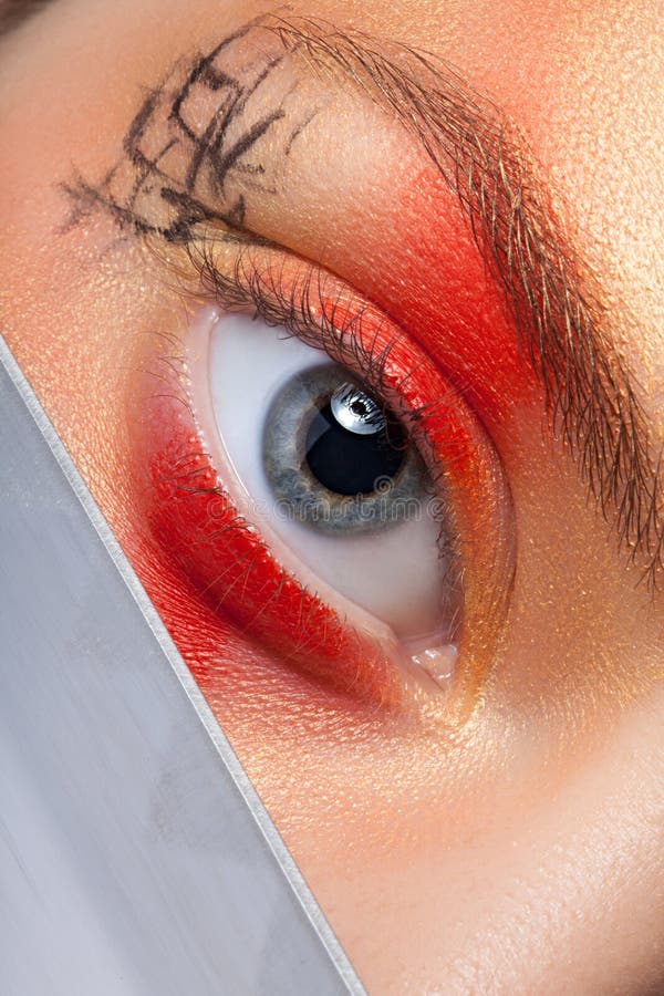 Samurai makeup. stock image. Image of paint, bright, fashion 59609487