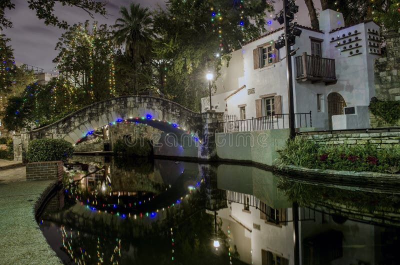 San Antonio Riverwalk przy nocą zdjęcie royalty free San Antonio Riverwalk przy nocą zdjęcie royalty free